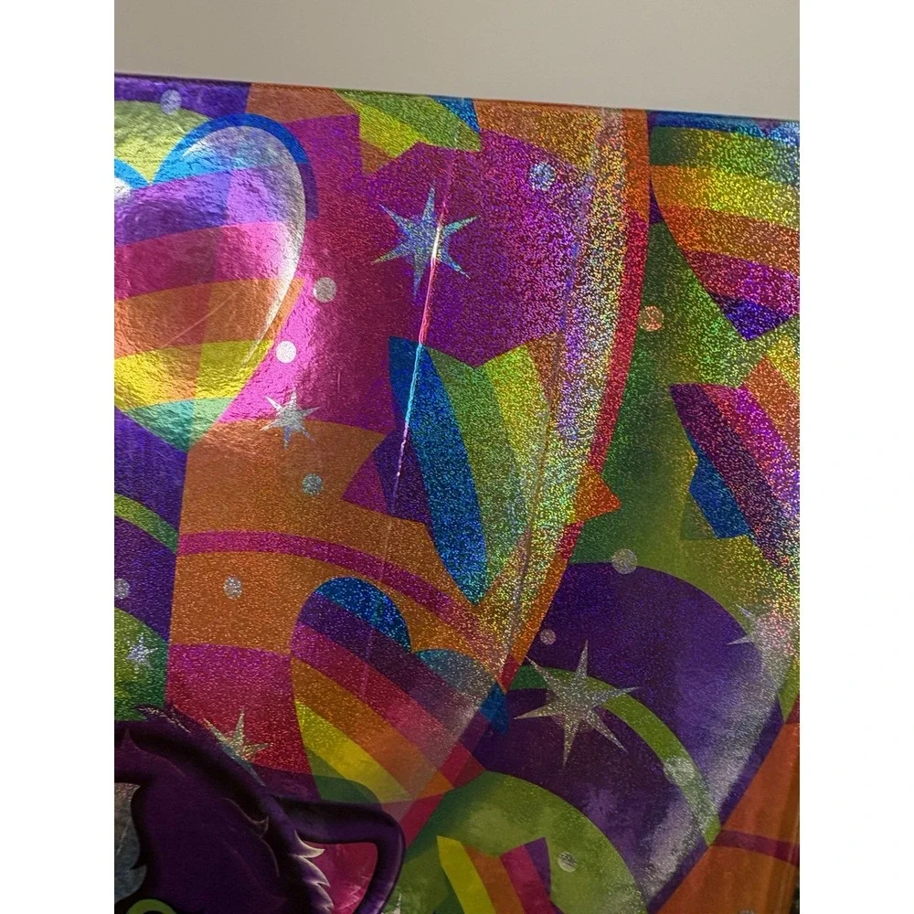 Vintage Lisa Frank 3 Ring Binder Hot Air Balloon Kittens Labrador Puppies